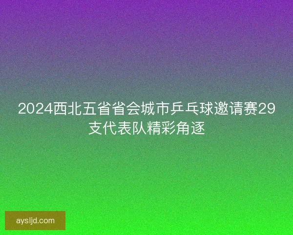 2024西北五省省会城市乒乓球邀请赛29支代表队精彩角逐