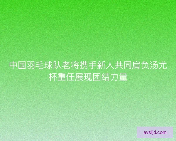 中国羽毛球队老将携手新人共同肩负汤尤杯重任展现团结力量